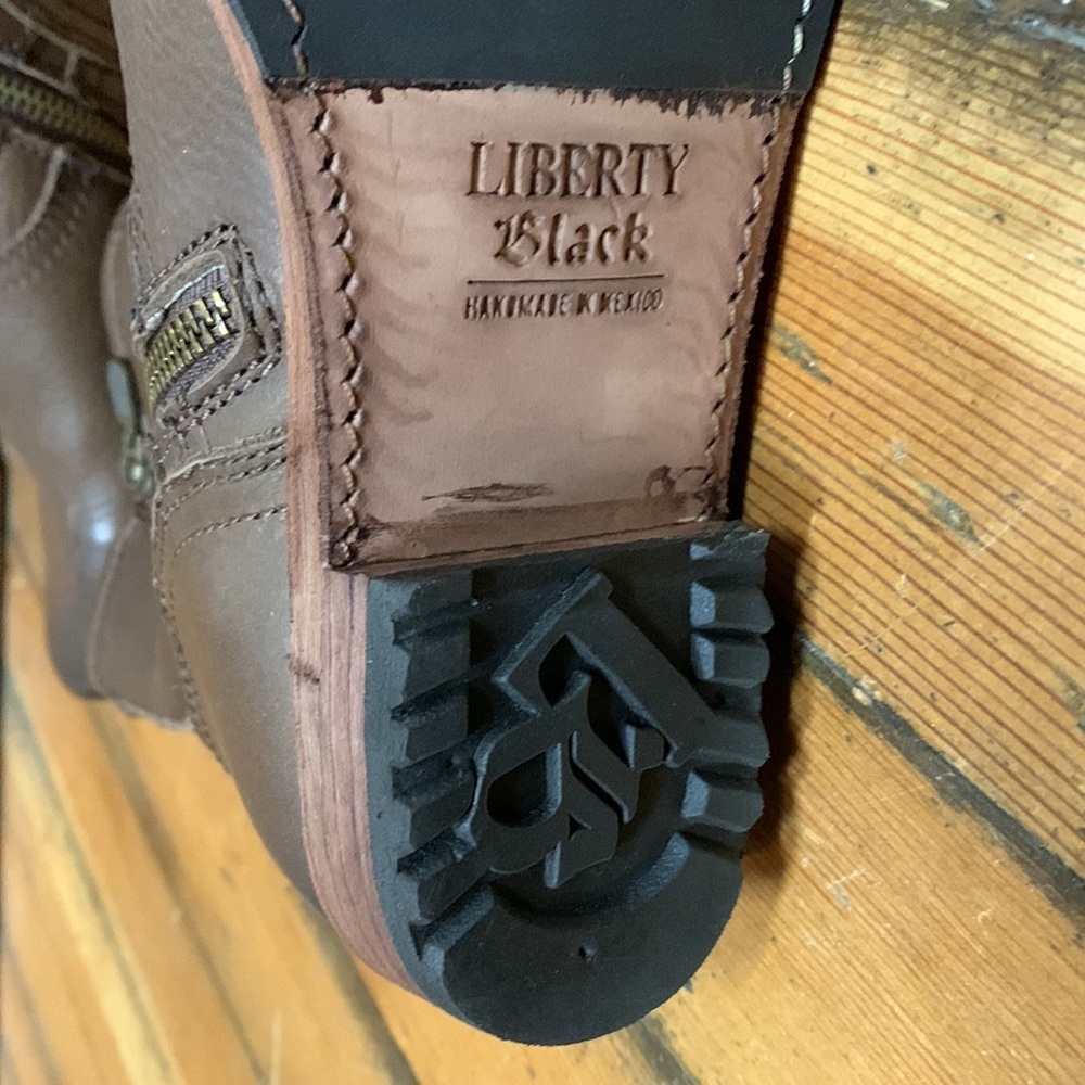 New in box Liberty Black leather, handmade harness bootie. - Picture 6 of 6